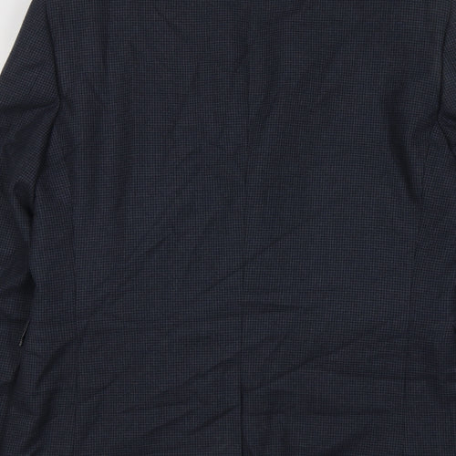 NEXT Mens Blue Geometric Polyester Jacket Suit Jacket Size S Regular
