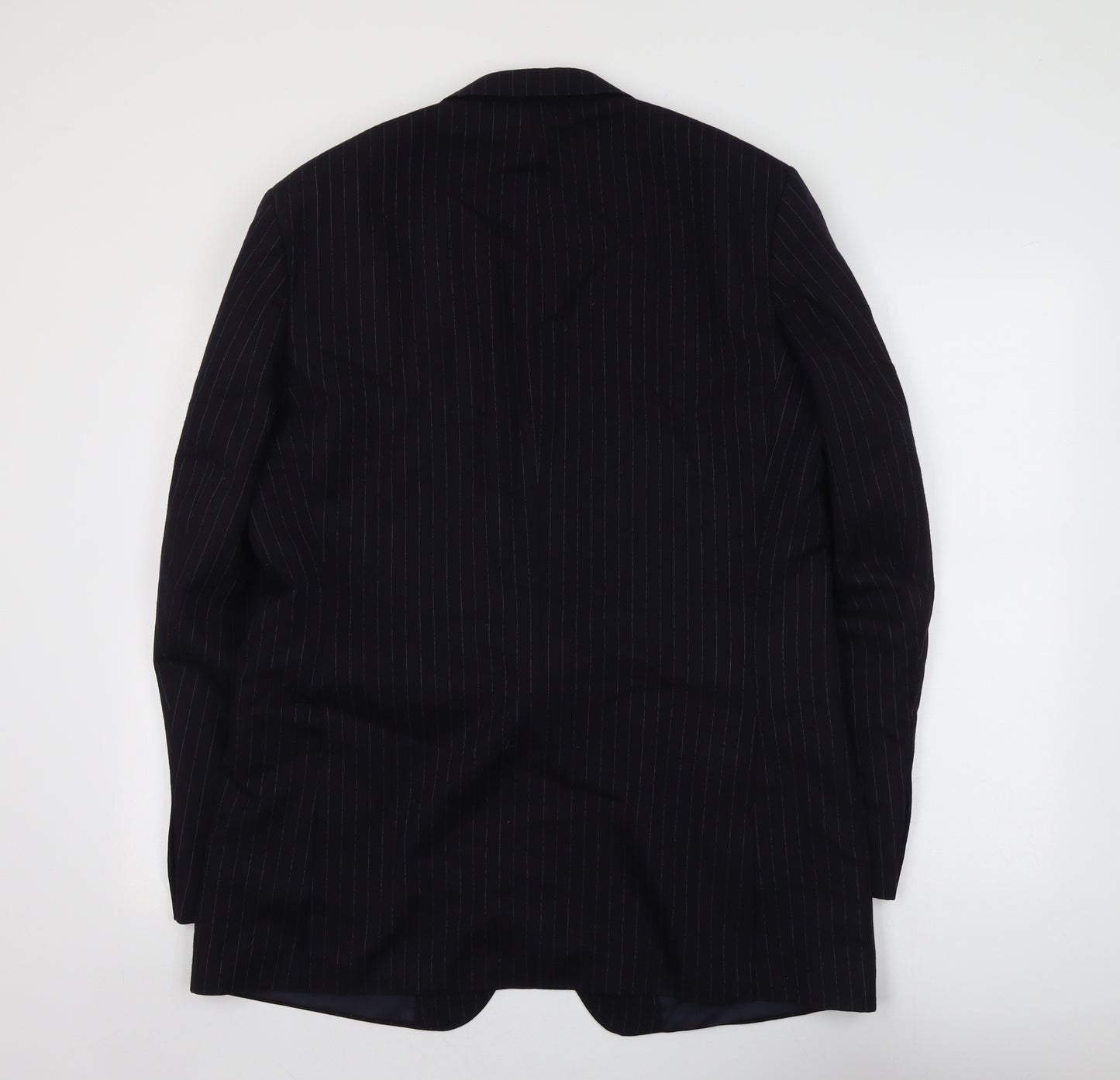 Marks and Spencer Mens Blue Striped Wool Jacket Suit Jacket Size M Regular
