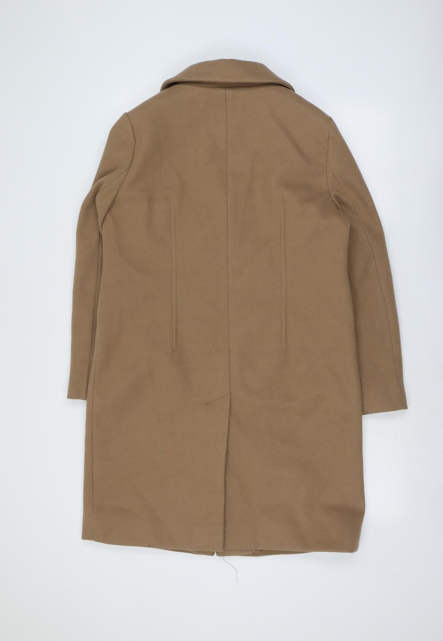 Marks and Spencer Womens Beige Overcoat Coat Size 12 Button