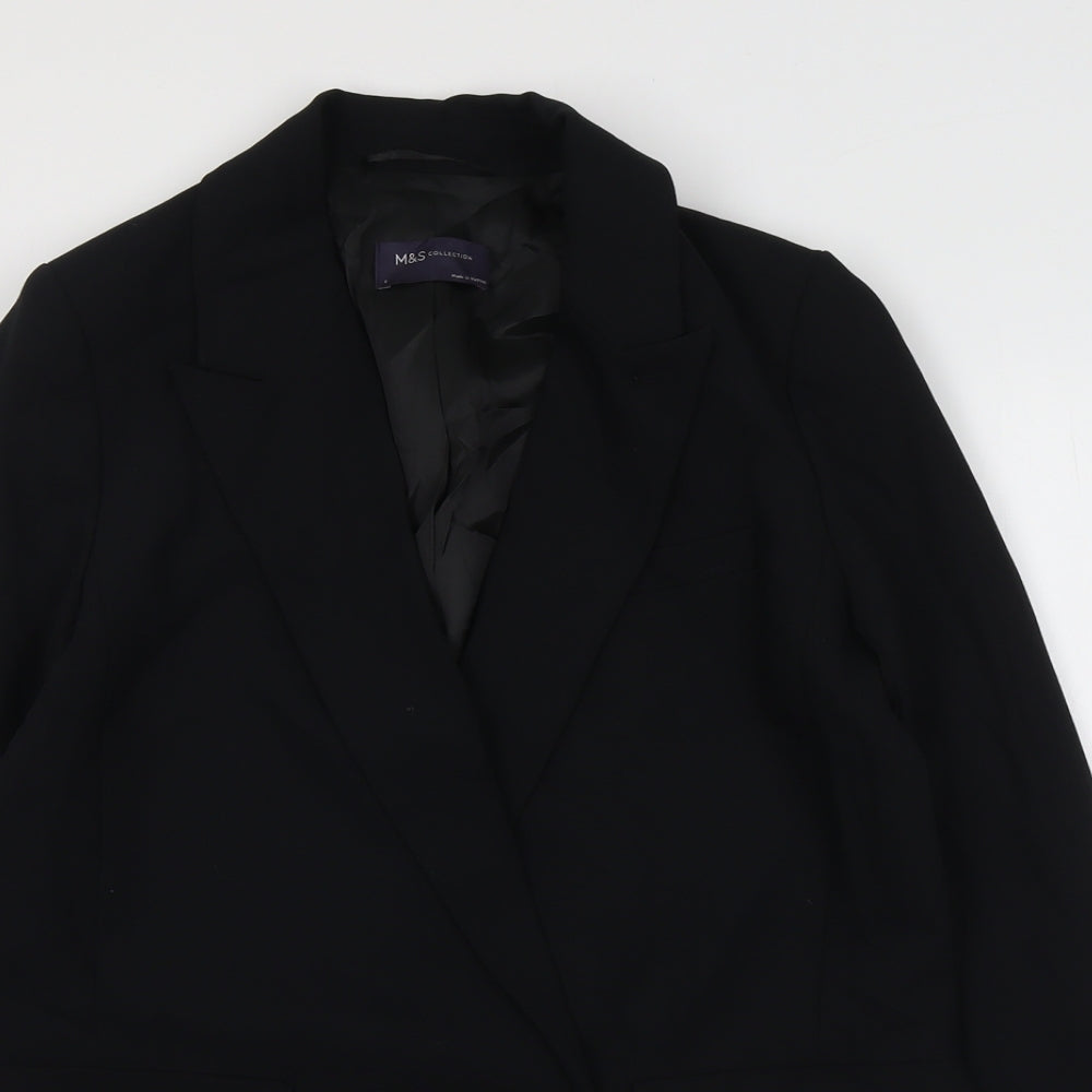 Marks and Spencer Womens Black Polyester Jacket Suit Jacket Size 8