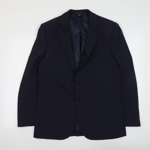Marks and Spencer Mens Blue Polyester Jacket Suit Jacket Size L Regular