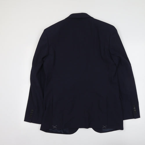 Marks and Spencer Mens Blue Polyester Jacket Suit Jacket Size L Regular