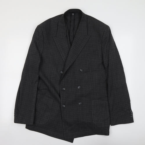 Marks and Spencer Mens Grey Geometric Polyester Jacket Suit Jacket Size 2XL Regular