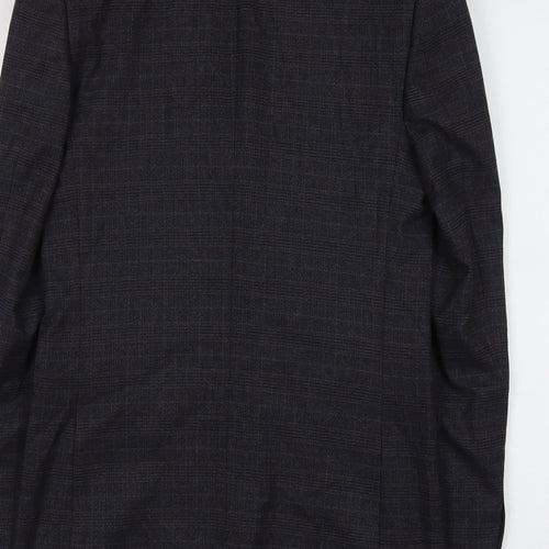 Marks and Spencer Mens Blue Geometric Polyester Jacket Suit Jacket Size S Regular