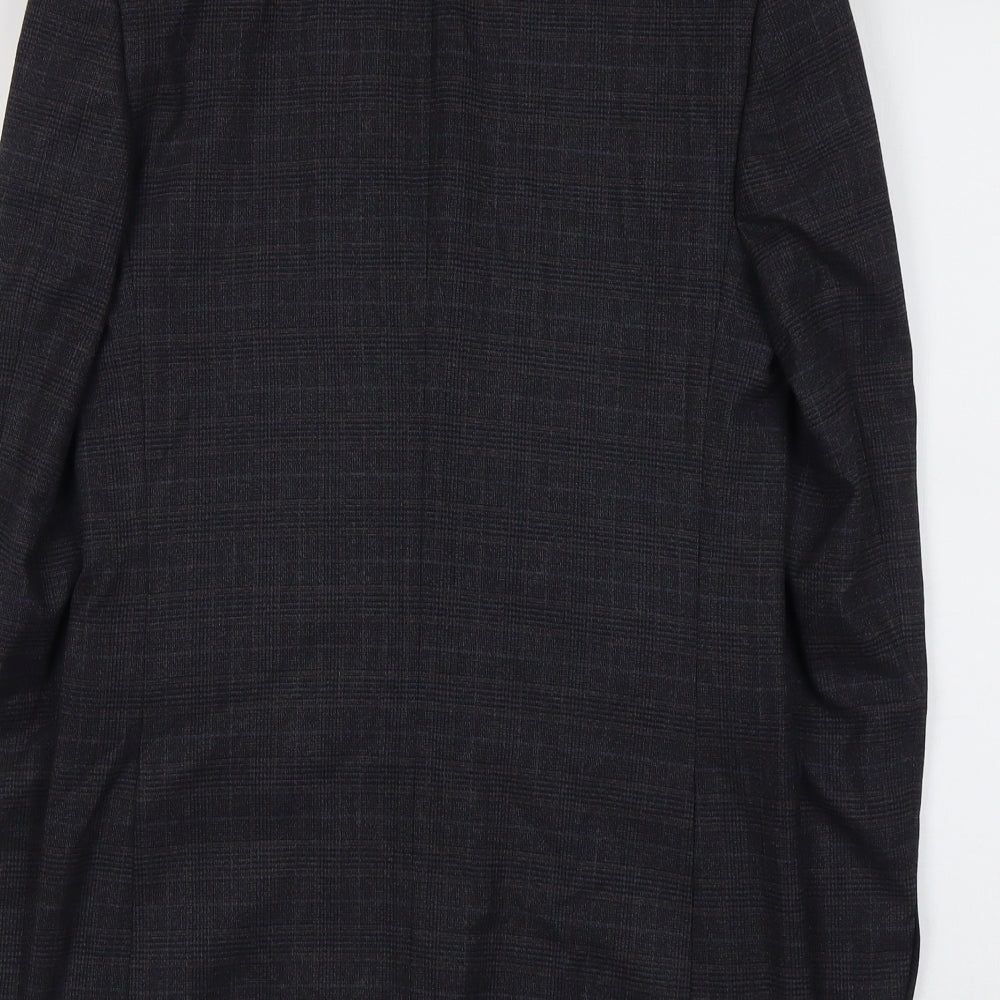 Marks and Spencer Mens Blue Geometric Polyester Jacket Suit Jacket Size S Regular