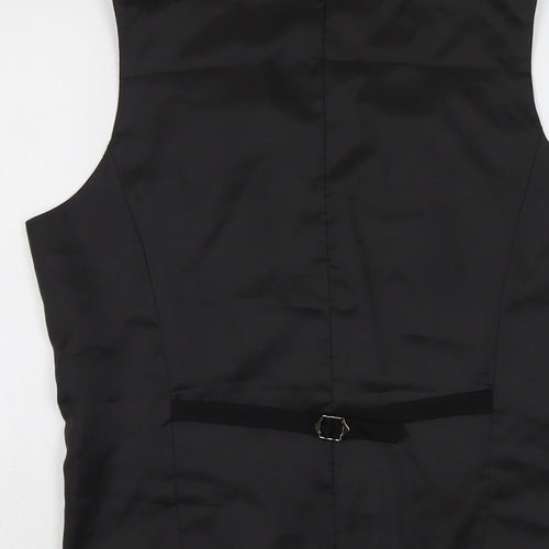 B&W Mens Black Polyester Jacket Suit Waistcoat Size M Regular