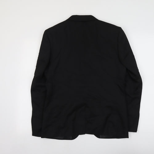 Marks and Spencer Mens Black Polyester Jacket Suit Jacket Size L Regular