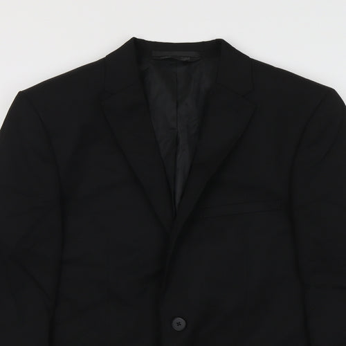 Marks and Spencer Mens Black Polyester Jacket Suit Jacket Size L Regular
