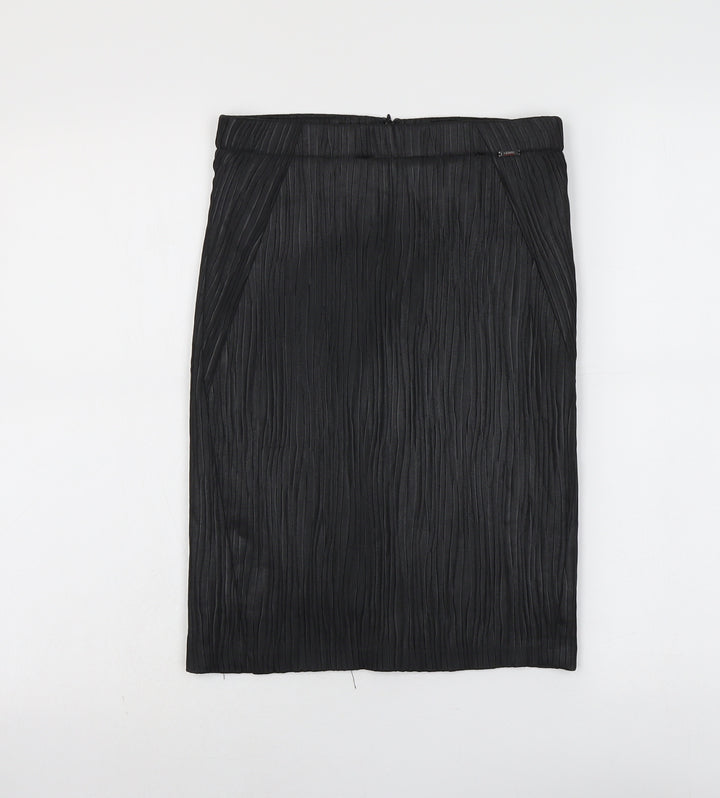 Cinque Womens Black Polyester Straight & Pencil Skirt Size 6 Zip - Plisse