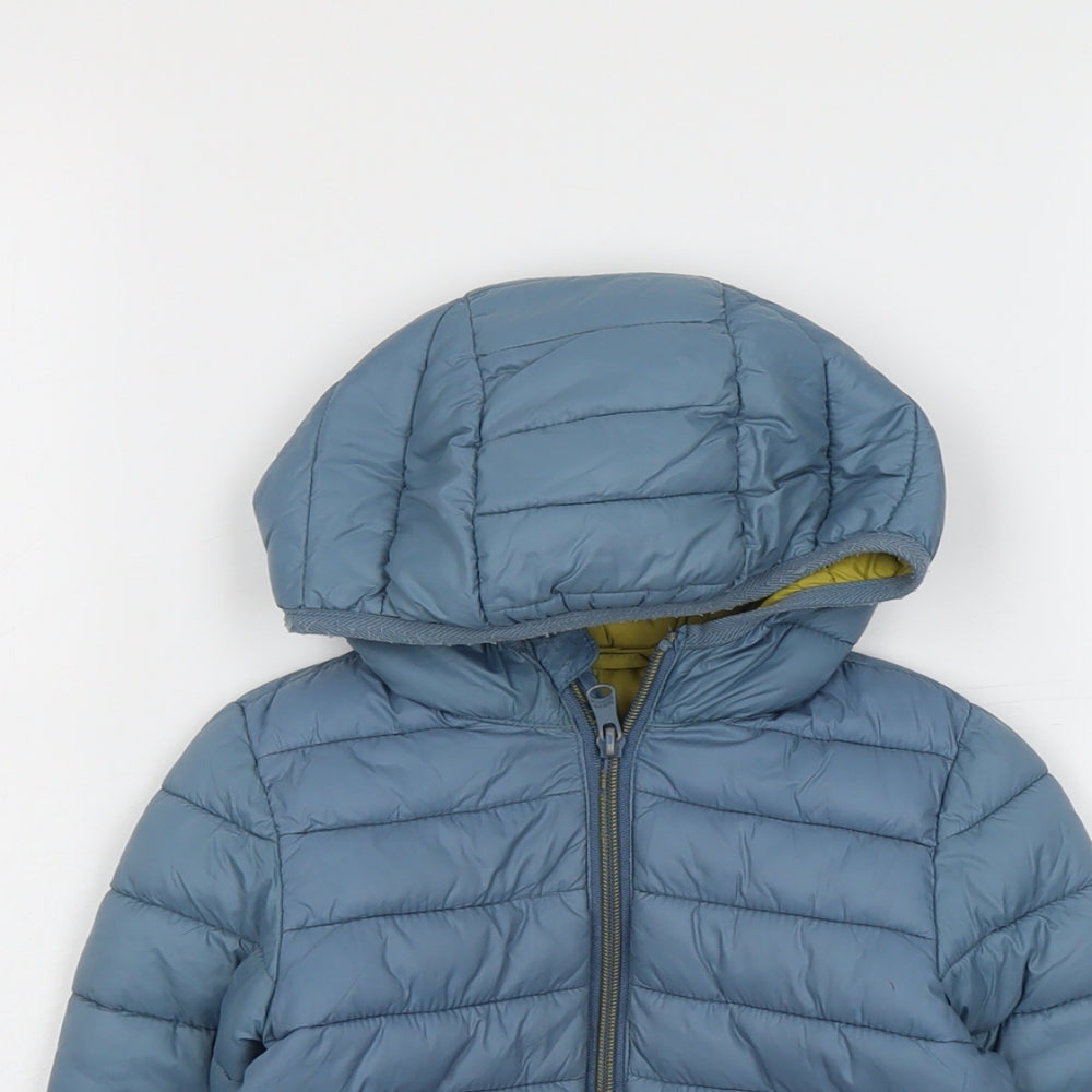 Zara Boys Blue Quilted Jacket Size 2-3 Years Zip