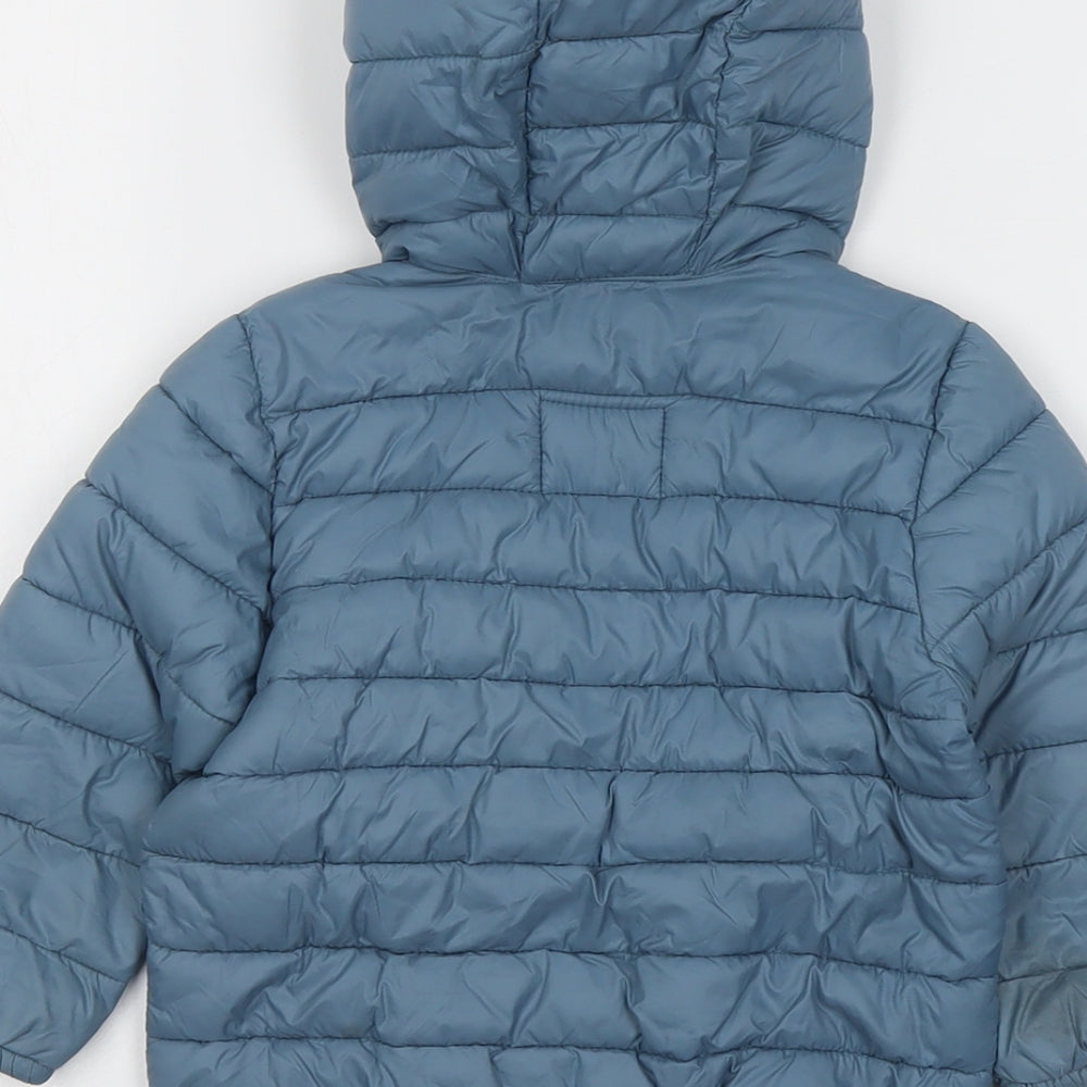 Zara Boys Blue Quilted Jacket Size 2-3 Years Zip
