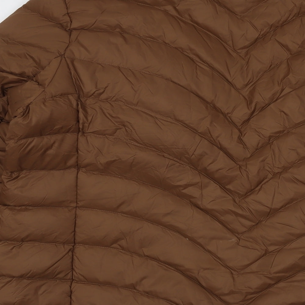 Marks and Spencer Womens Brown Quilted Jacket Size 16 Zip