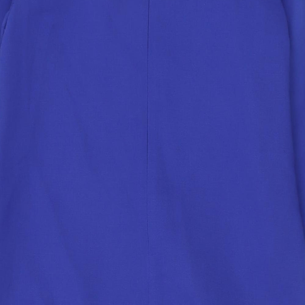 Debenhams Womens Blue Polyester Sheath Size 12 Boat Neck Zip