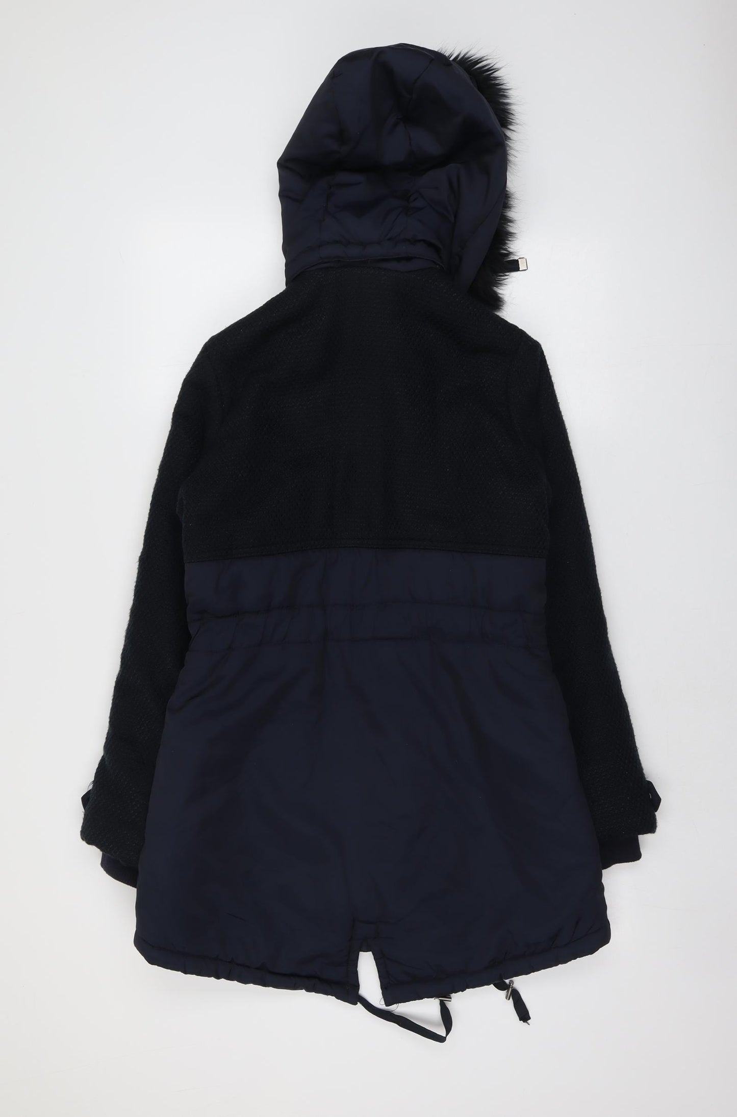 RJR.John Rocha Womens Blue Parka Coat Size 10 Zip