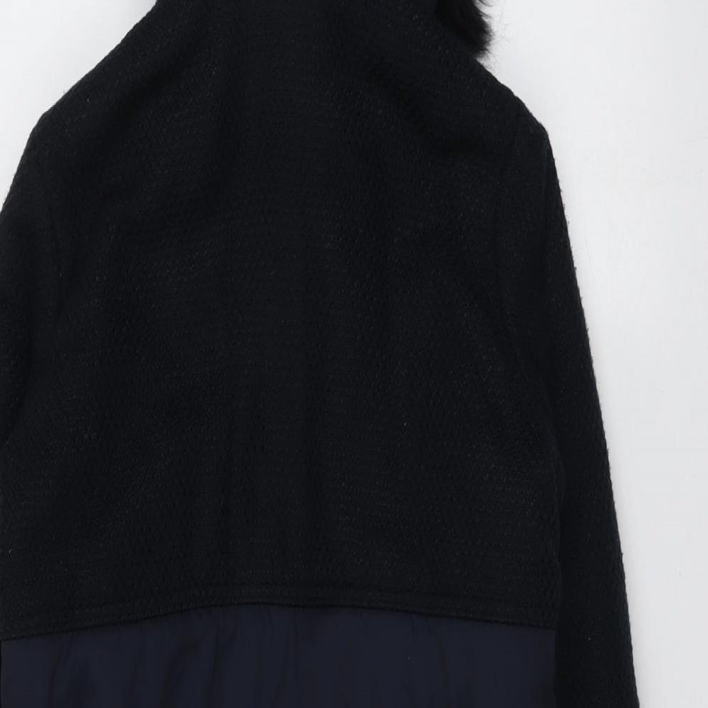 RJR.John Rocha Womens Blue Parka Coat Size 10 Zip