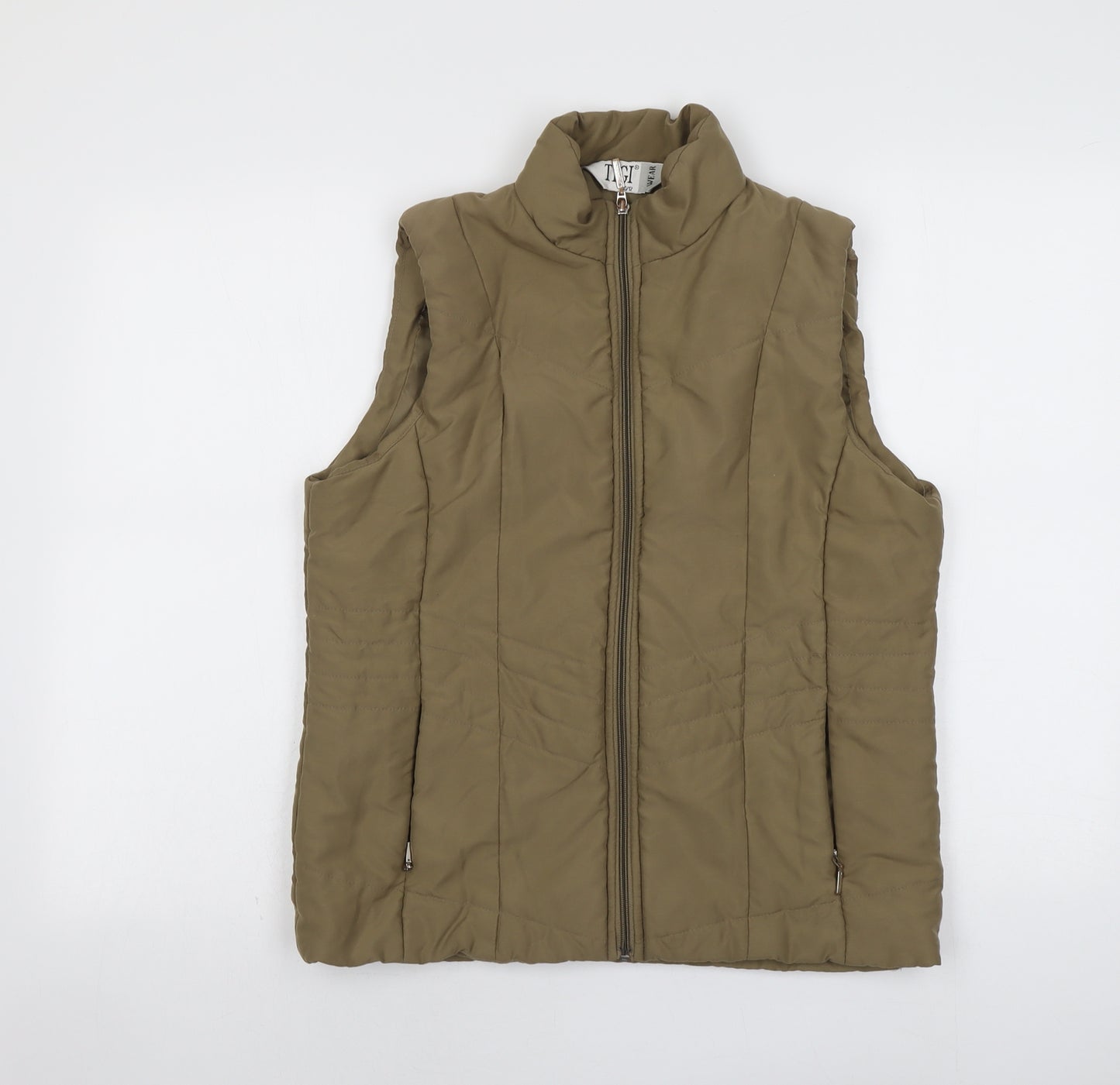 TIGI Womens Green Gilet Jacket Size 10 Zip