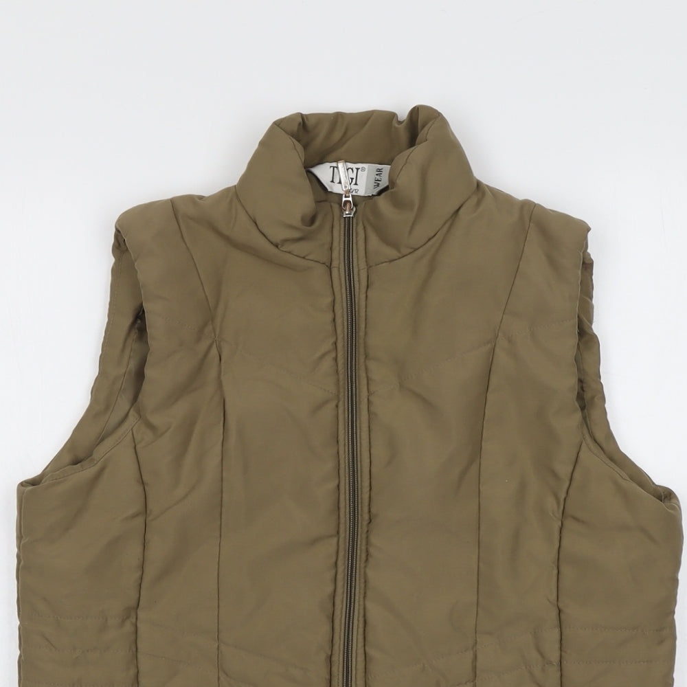 TIGI Womens Green Gilet Jacket Size 10 Zip