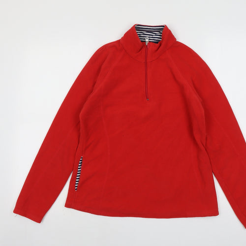 Marks and Spencer Womens Red Polyester Pullover Sweatshirt Size 12 Zip
