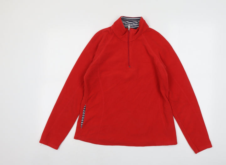 Marks and Spencer Womens Red Polyester Pullover Sweatshirt Size 12 Zip