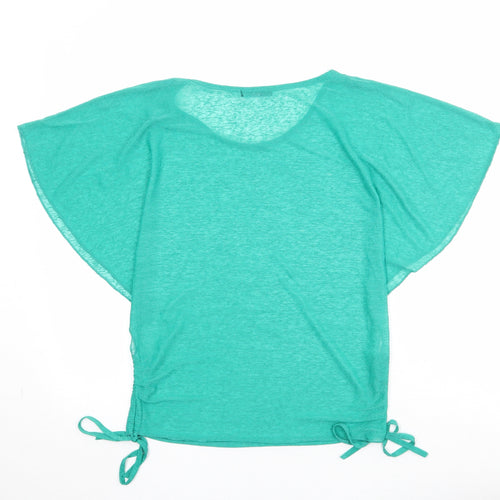 Quiz Womens Green Polyester Basic T-Shirt Size 8 Round Neck