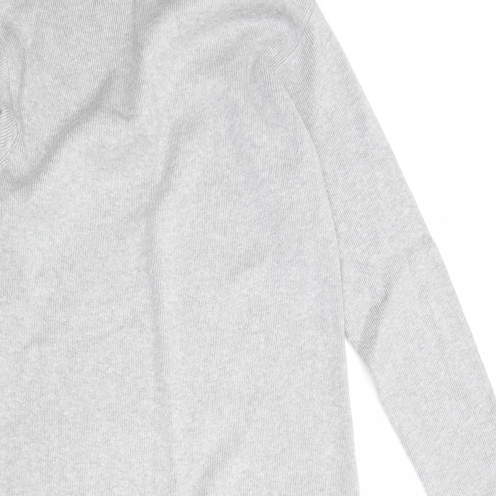 Marks and Spencer Womens Grey Viscose Jumper Dress Size M Mock Neck Pullover