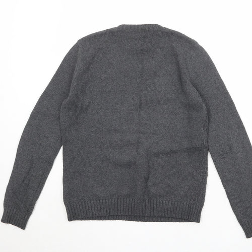 Gap Womens Grey Round Neck Cotton Pullover Jumper Size M