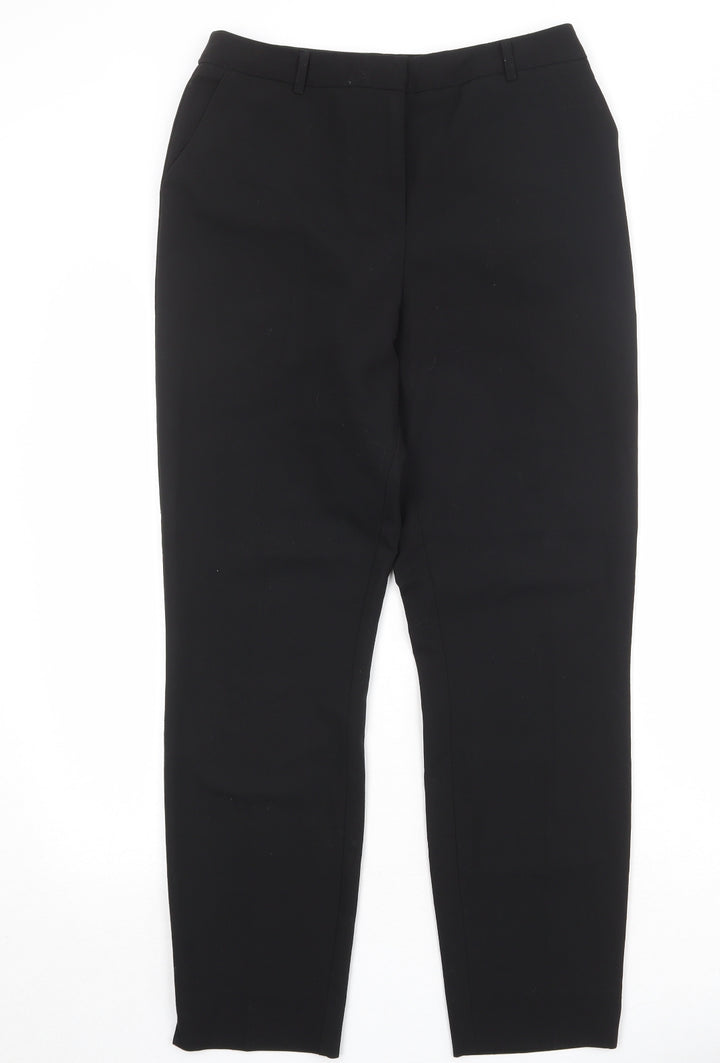 Warehouse Womens Black Polyester Capri Trousers Size 10 Regular Zip