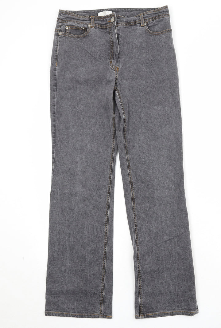 Kookai Womens Grey Cotton Straight Jeans Size 28 in Regular Zip
