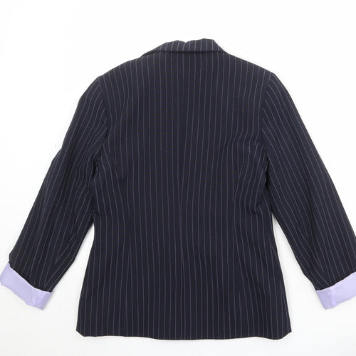 Dorothy Perkins Womens Black Striped Polyester Jacket Suit Jacket Size 10