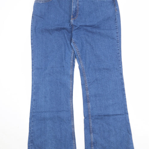 FOREVER 21 Womens Blue Cotton Bootcut Jeans Size 31 in Regular Zip