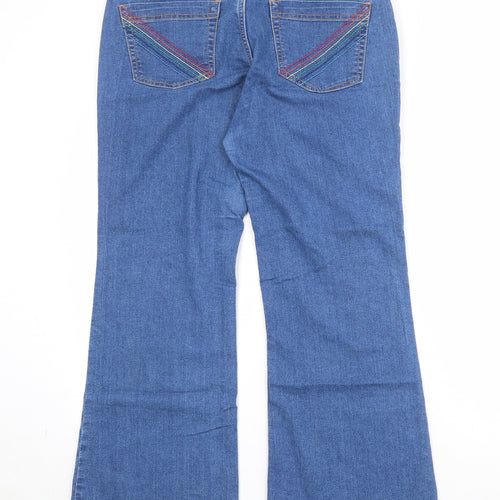 FOREVER 21 Womens Blue Cotton Bootcut Jeans Size 31 in Regular Zip