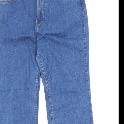 FOREVER 21 Womens Blue Cotton Bootcut Jeans Size 31 in Regular Zip