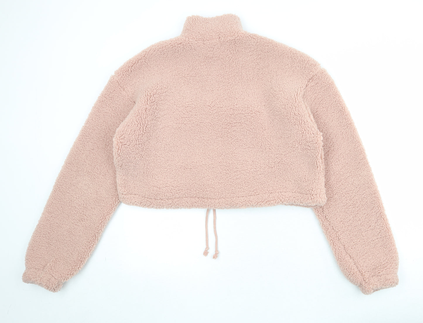 Topshop Womens Pink Polyester Pullover Sweatshirt Size 10 Zip