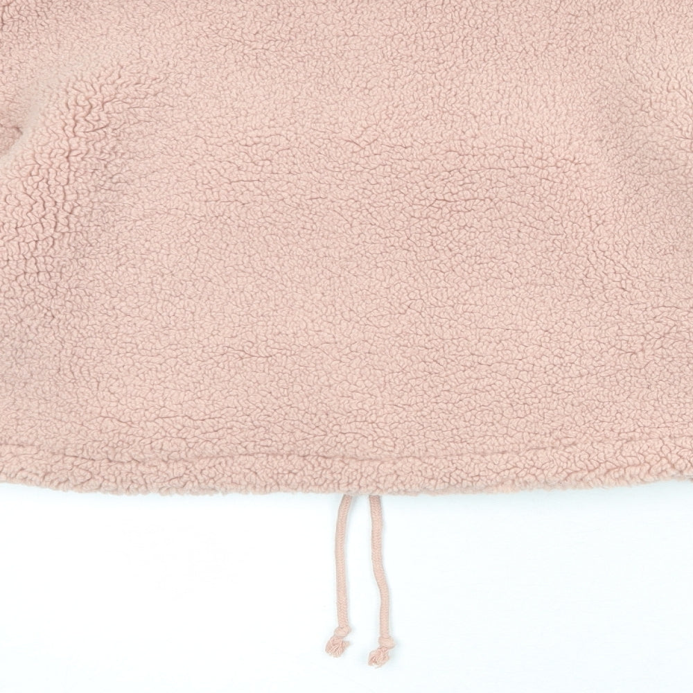 Topshop Womens Pink Polyester Pullover Sweatshirt Size 10 Zip