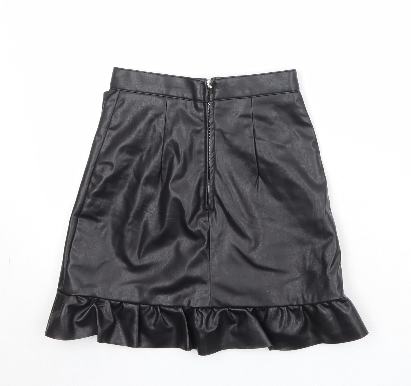 Divided by H&M Womens Black Polyester Skater Skirt Size 4 Zip