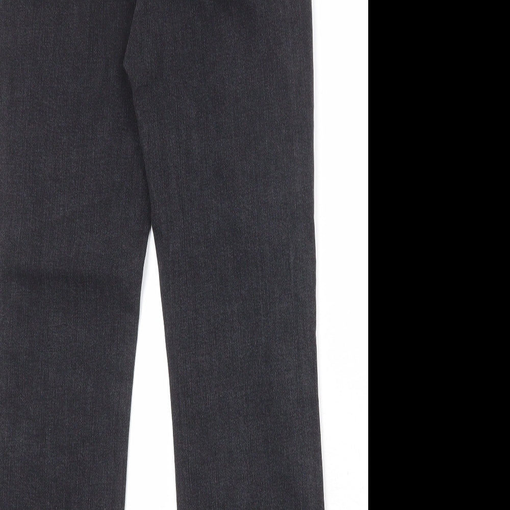 Marks and Spencer Womens Black Cotton Straight Jeans Size 8 Slim Zip