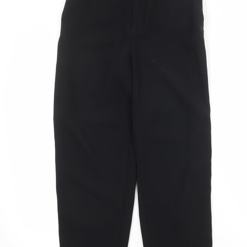 Zara Womens Black Polyester Trousers Size 6 Regular Zip - Side Stripe Detail