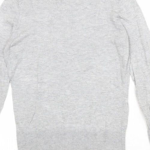 H&M Womens Grey Round Neck Viscose Pullover Jumper Size M