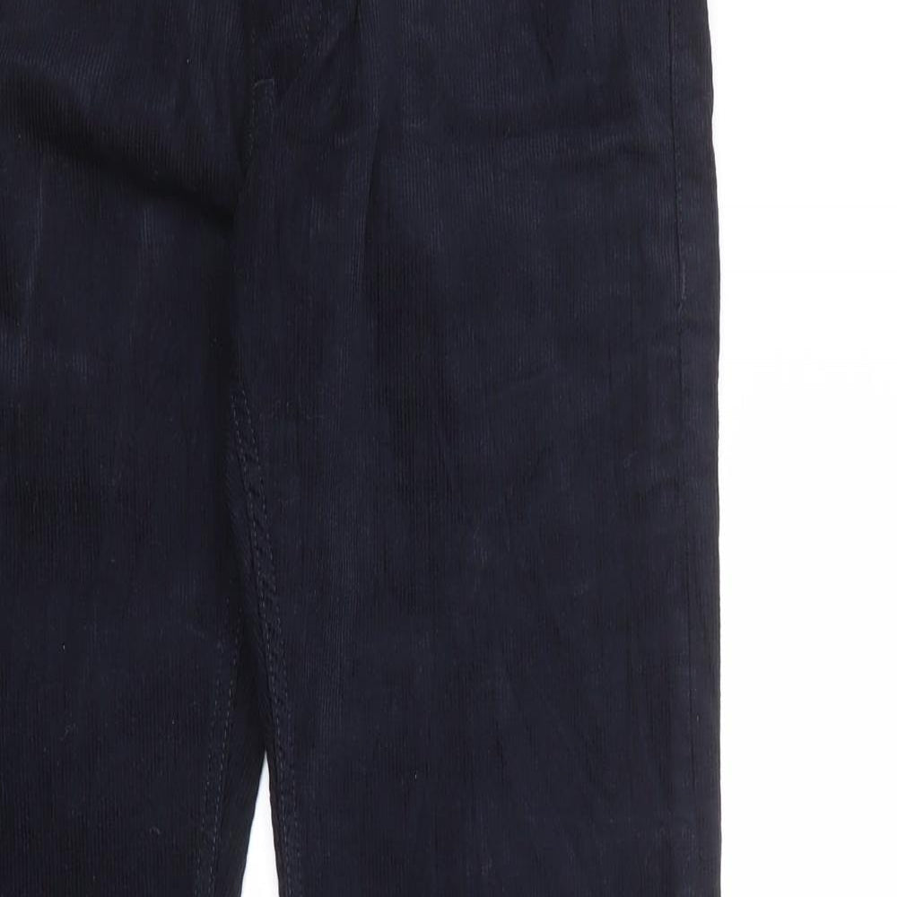 Marks and Spencer Mens Blue Cotton Trousers Size 30 in Slim Zip