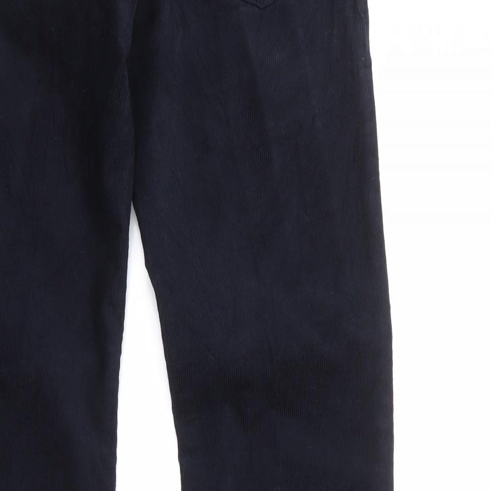 Marks and Spencer Mens Blue Cotton Trousers Size 30 in Slim Zip