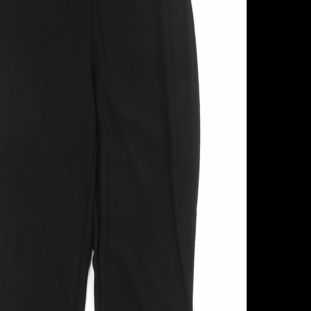 Sarah Hamilton Womens Black Polyacrylate Fibre Trousers Size 14 Regular