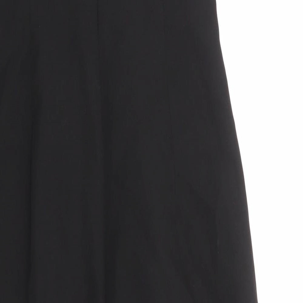 Zara Womens Black Polyester Slip Dress Size XS Square Neck Zip