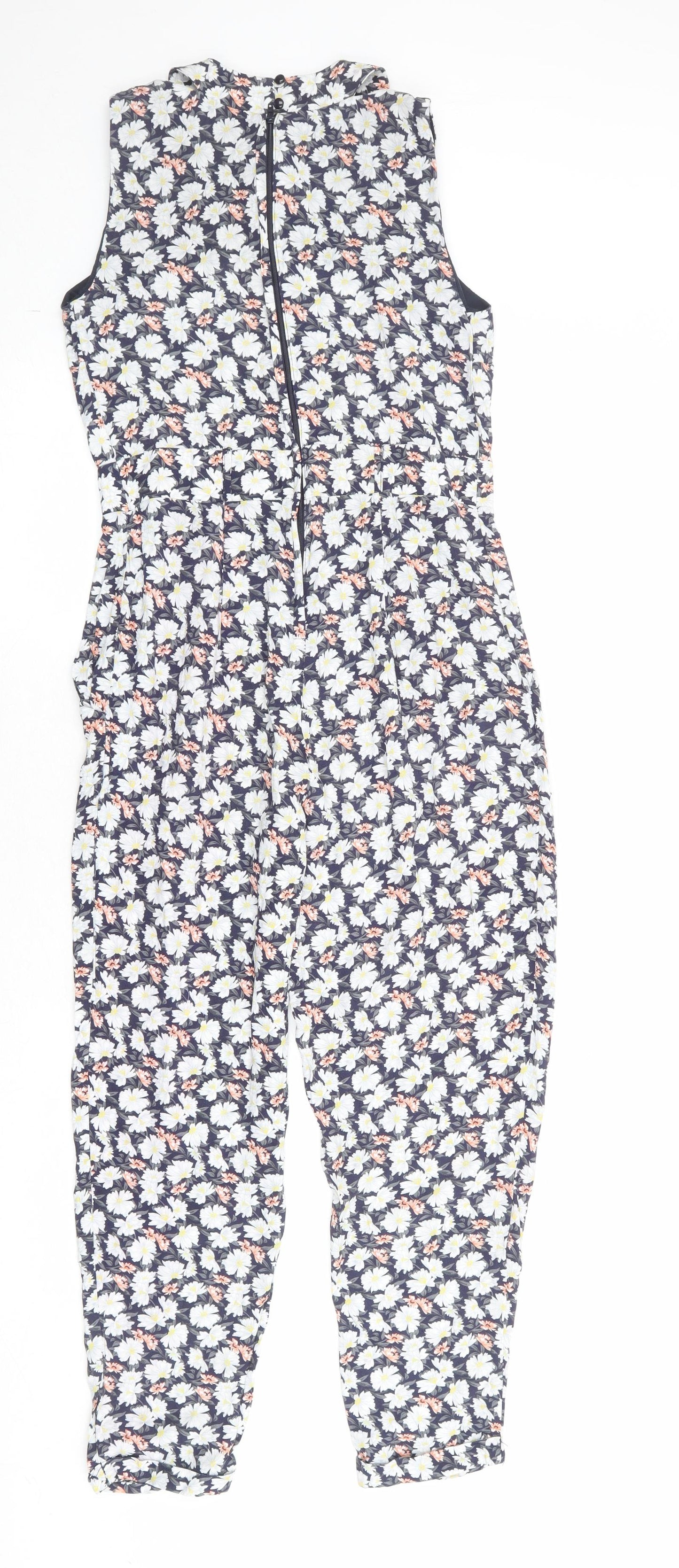 Dorothy Perkins Womens Multicoloured Floral Polyester Jumpsuit One-Piece Size 8 Zip