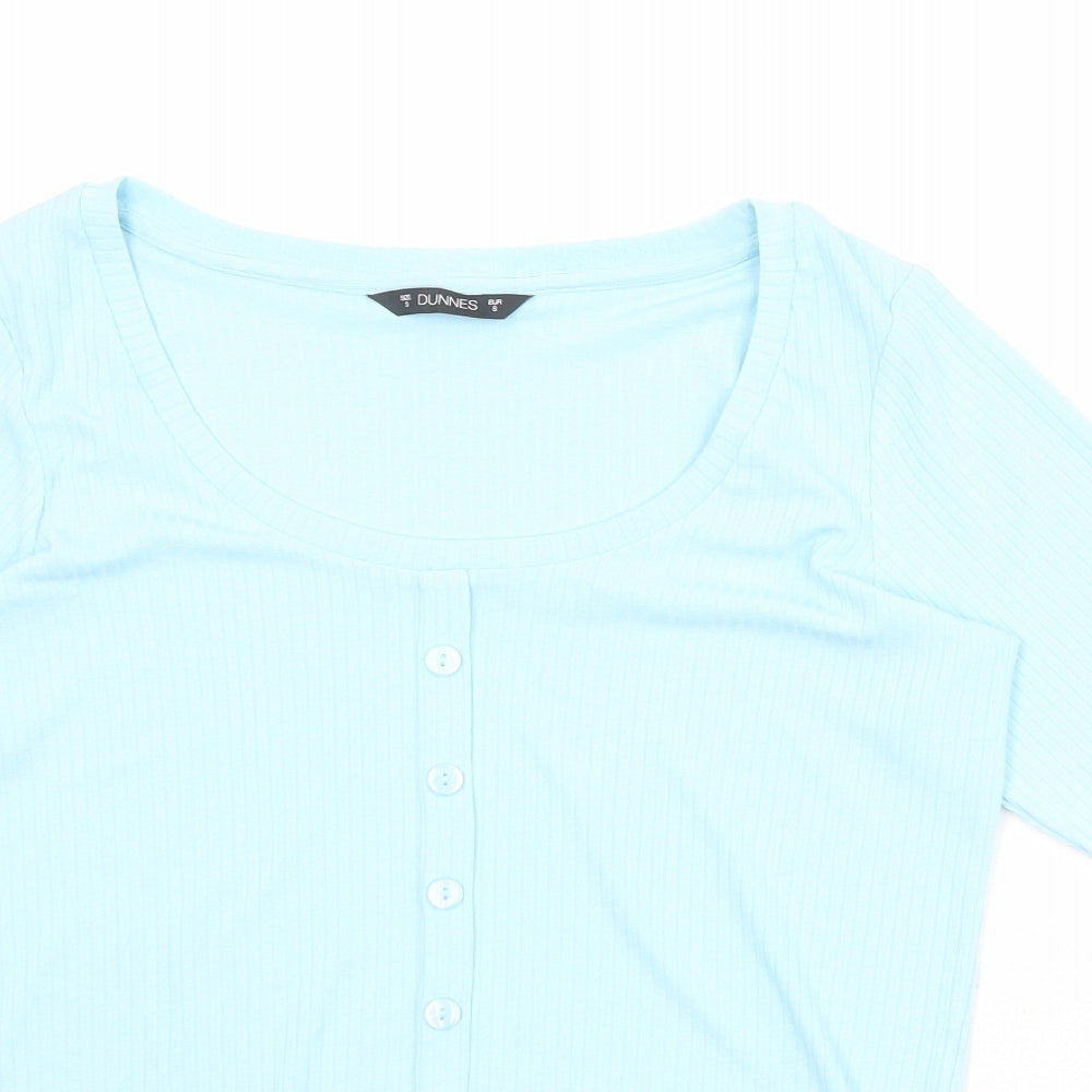 Dunnes Womens Blue Scoop Neck Polyester Cardigan Jumper Size S