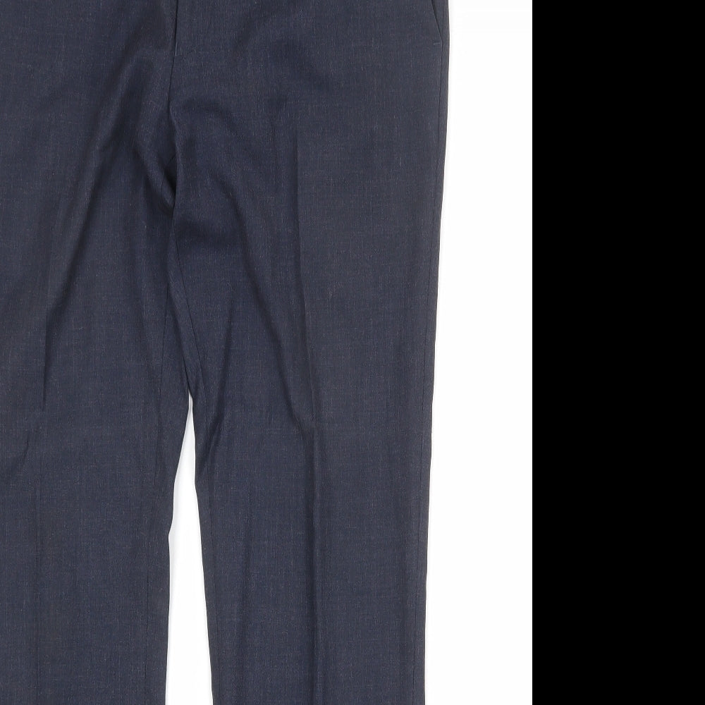 Topshop Mens Blue Polyester Dress Pants Trousers Size 34 in Regular Zip