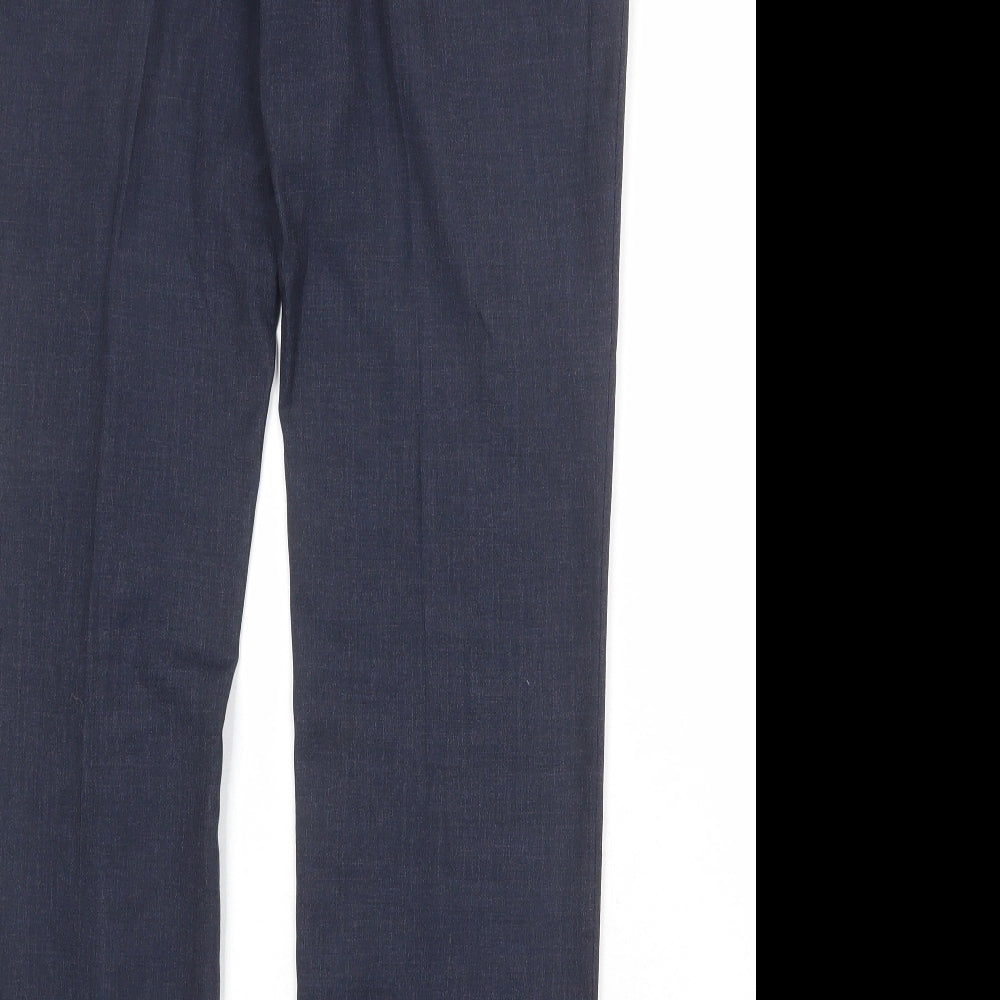 Topshop Mens Blue Polyester Dress Pants Trousers Size 34 in Regular Zip