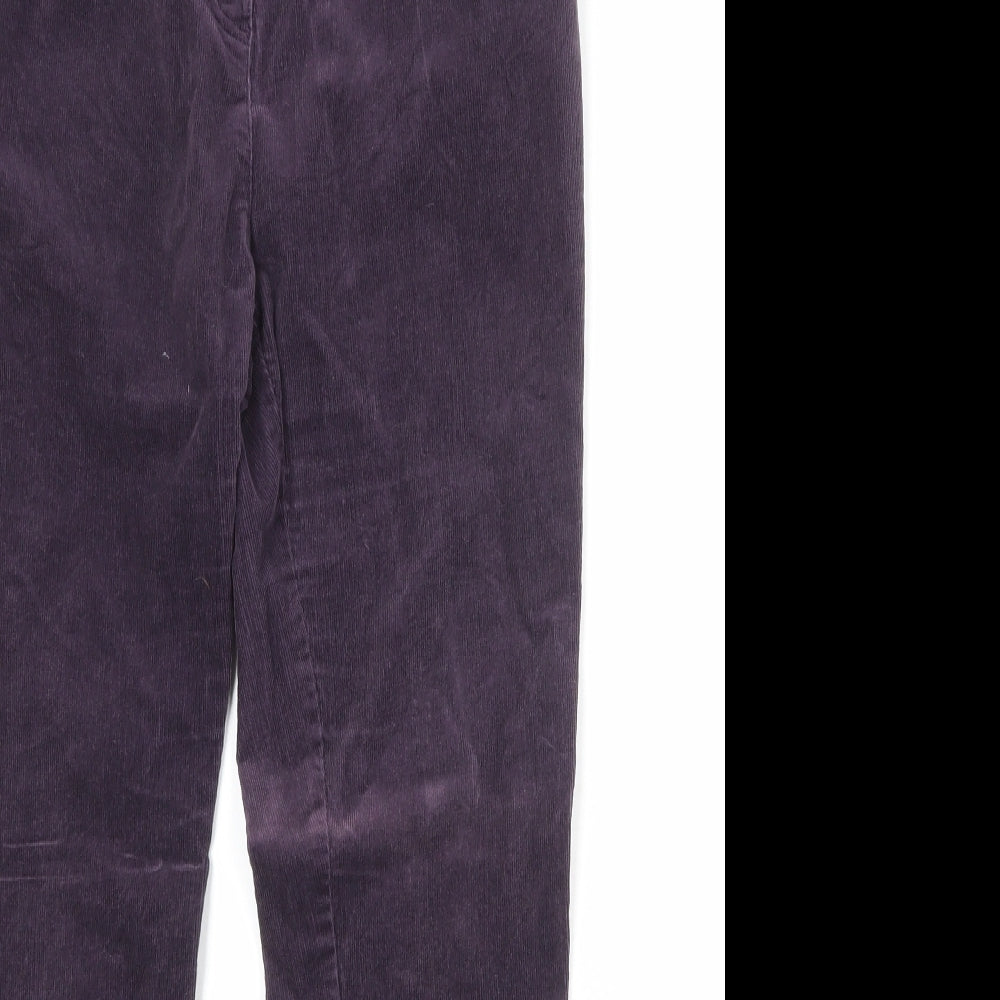 Per Una Womens Purple Cotton Trousers Size 12 Regular Zip