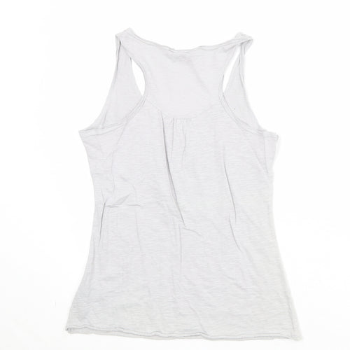 Miss Selfridge Womens Grey 100% Cotton Basic Tank Size 12 Round Neck