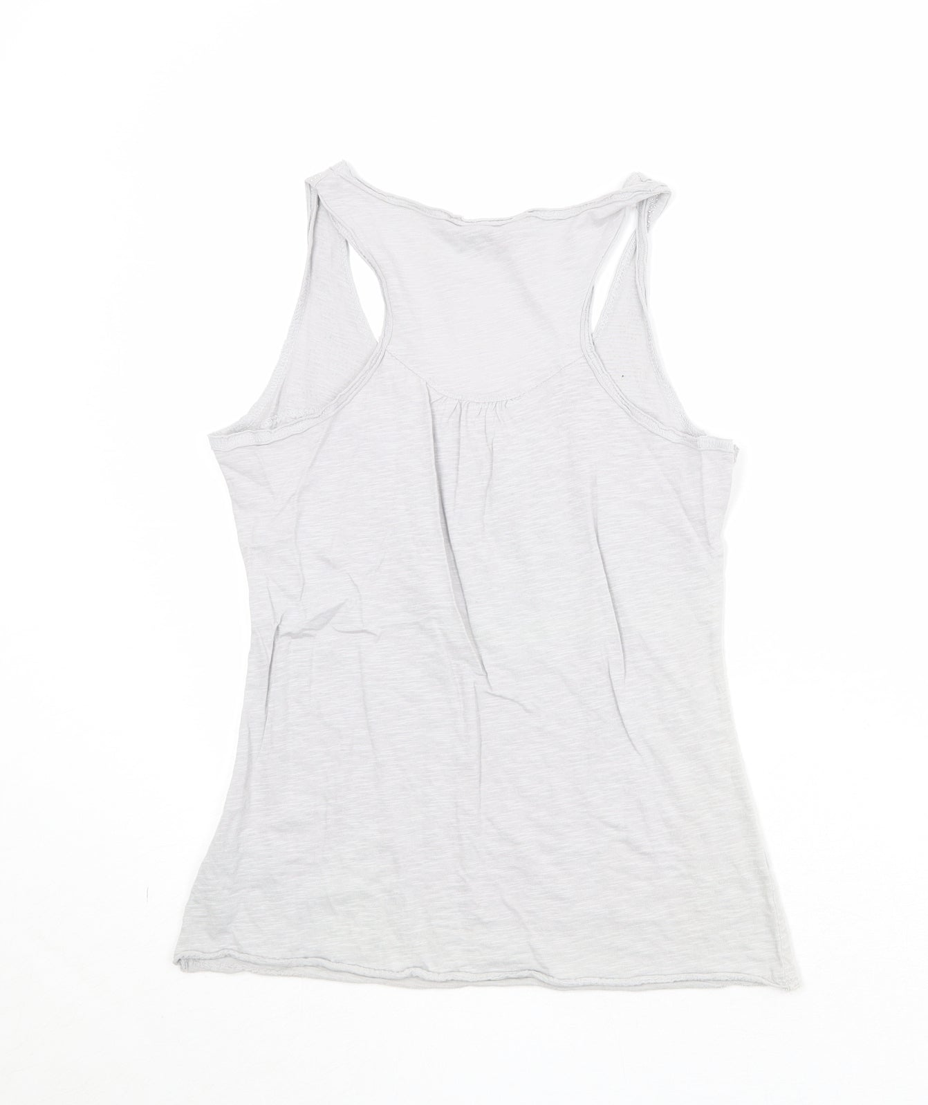 Miss Selfridge Womens Grey 100% Cotton Basic Tank Size 12 Round Neck