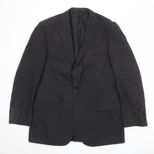 Marks and Spencer Mens Black Polyester Jacket Suit Jacket Size 40 Regular